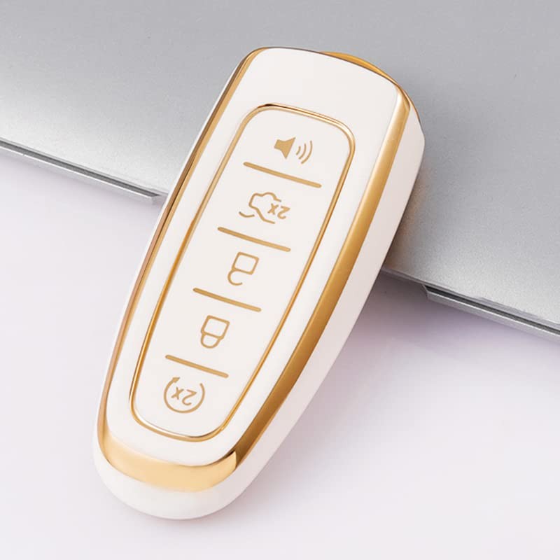 OLLEN TPU Key Fob Cover Fit for Ford C-Max Edge