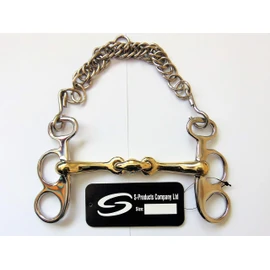 S-Products EQUESTRIAN BUTTERFLY PELHAM DOUBLE JOINTED LOZENGE GERMAN SILVER HORSE BIT (6.0")