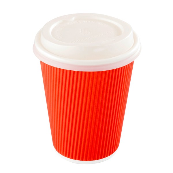 LIDS ONLY: Basic Nature Lids For 8/12/16 OZ Coffee Cups, 500 Compostable Lids For Hot Beverage Cups - Coffee Cups Sold Separately, White PLA Plastic Lids For To Go Coffee Cups - Restaurantware