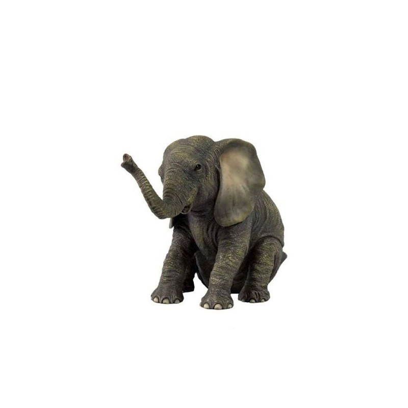 Veronese Design Baby Elephant Sitting Animal Figurine 6.125" H