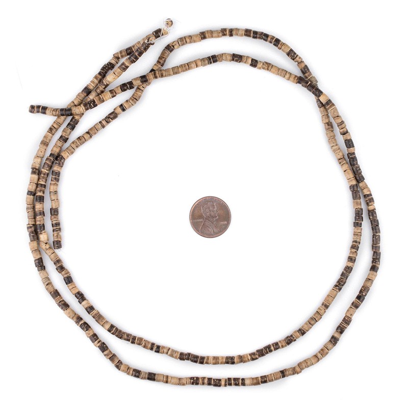 TheBeadChest Rustic Heishi Coconut Shell Beads (3-4mm)