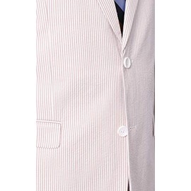 Emigre 48XL Men's 100% Cotton Tan Striped Seersucker Suit