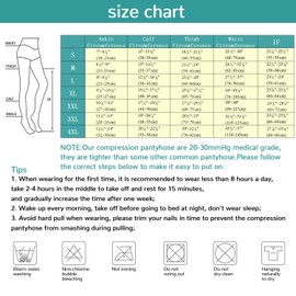 Medical Compression Pantyhose Stockings for Women Men - Plus Size Opaque Support 20-30mmHg Firm Graduated Hose Tights, Treatment Swelling, Edema Varicose Veins, Open Toe Black L