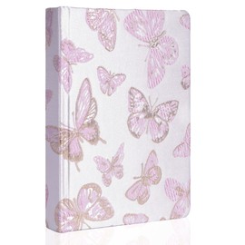 TIEFOSSI A5 Embroidered Fabric Journal for Women and Men, College Journals for Writing, Notebooks with Butterfly Hardcover for Work, Business, Home, School