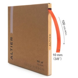 Altier Double Face Satin Ribbon 3/8 inch x 100 Yards Orange for Gift Wrapping Wedding Bouquet Invitation Party Christmas Holiday