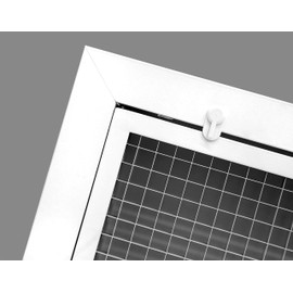 HVAC Premium 10" x 6" Cube Core Eggcrate Return Air Filter Grille for 1" Filter - Aluminum - White [Outer Dimensions: 12.5" x 8.5"]