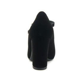 City Classified Comfort Women's Closed Toe Ankle Strap Block Heel (Black Nubuck, us_Footwear_Size_System, Adult, Women, Numeric, Wide, 7)