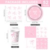 Bikasun Pink Bow Party Tableware Set Princess Children's Birthday Tableware