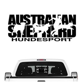 Siviwonder Australian Shepherd Dog Sport Car Sticker Dog Film Aussie, 30cm, Black