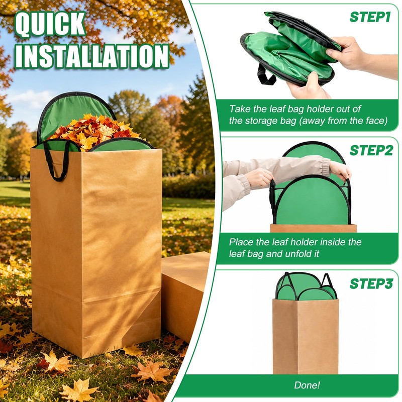 Leaf Bag Holder Stand with Extended Chute for 30 Gallon