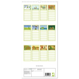 Familienplaner 2026 - Der kleine Drache mit 5 Spalten (Wandkalender, 21 cm x 45 cm), CALVENDO