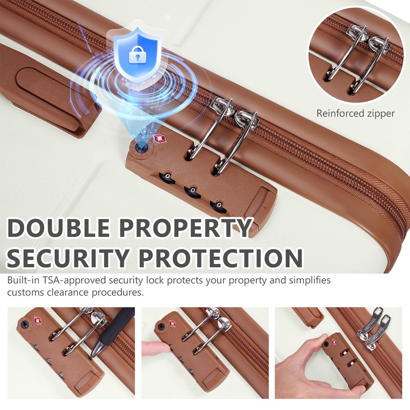 Hoteel Luggage Sets 4 Piece (4-YEARS WARRANTY), ABS+PC Suitcases with