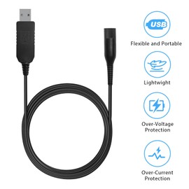 Vancle 12V Shaver Charger Cable for Braun Shaver Series 9 8 7 6 5 3 1, for Braun Razor 3040s 340s 310S 9385cc 370 720 760cc 790cc 720s-4 7865cc 9090cc 9290cc 9330s 5018s 7020s 9095cc 390cc