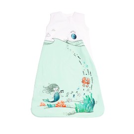 JumpOff Jo - Premium Designer Baby Sleep Sack - 100% Cotton Wearable Blanket, Easy Diaper Change, Sleeveless Swaddle Sack - Moonlight Mermaid, Small 3-9 Months Old