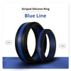 Knot Theory Blue Striped Silicone Ring for Men Women -