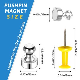 GOOZADA 20Pack Magnets for Whiteboard Strong Fridge Magnets Silver Push Pin Refrigerator Locker Magnets for School and Home