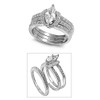 CloseoutWarehouse Marquise Center Cubic Zirconia Set of 3 Engagement/Wedding Ring