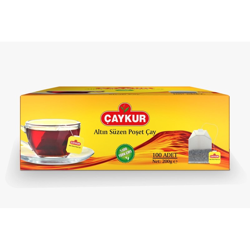 ÇAYKUR Black Tea Bags, Altın Suzen Turkish Tea, Individually Wrapped