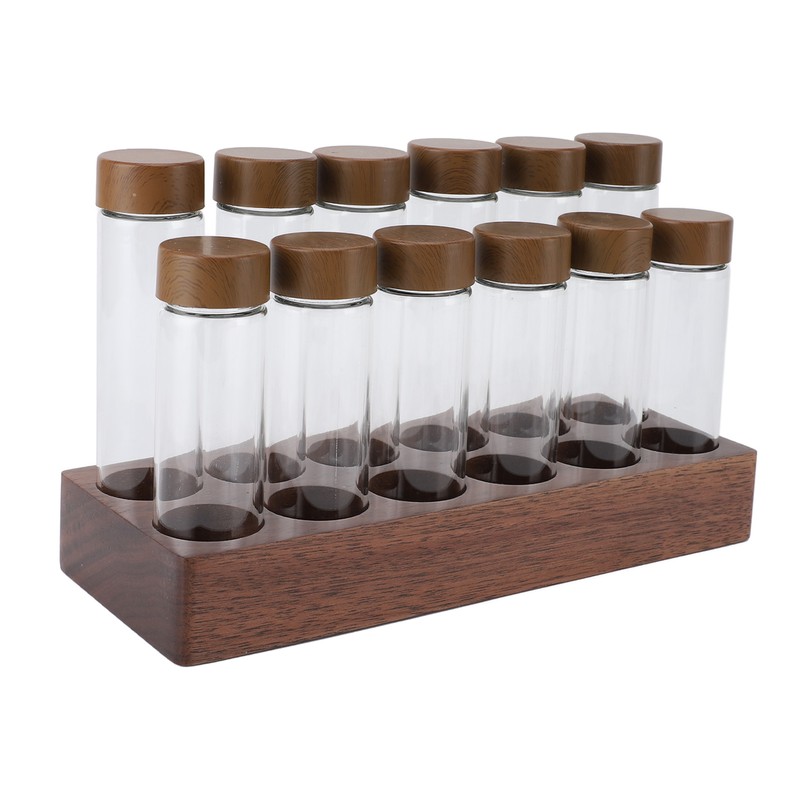 12pcs Coffee Bean Storage Tubes Glass Sealed Dosing Coffee Bean