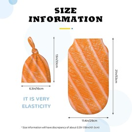 3D Funny Realistic Food Salmon Sushi Newborn Baby Swaddle Blanket with Beanie Hat Baby Receiving Blanket Soft Baby Sleep Sack Baby Wraps Blankets Gifts for Boys Girls Infant