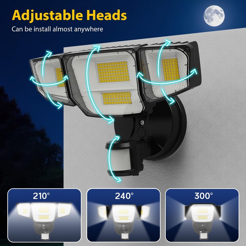 90W 10000LM LED Security Lights Motion Sensor Outdoor Lights, 4