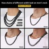 ChainsHouse Men Iron-Black Plating 6mm Wide Byzantine Link Chain Necklace