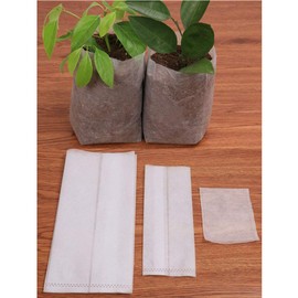 Yudesun 200 Pcs Biodegradable Plant Seedling Bags - Non Woven Nursery Grow Bags Fabric Breeding Vegetables Flowers Gardening Ecology Agriculture (Size Before Loading Soil 10x12cm)