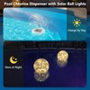 FineBud Pool Chlorine Floater with Solar Ball Lights, Floating Pool