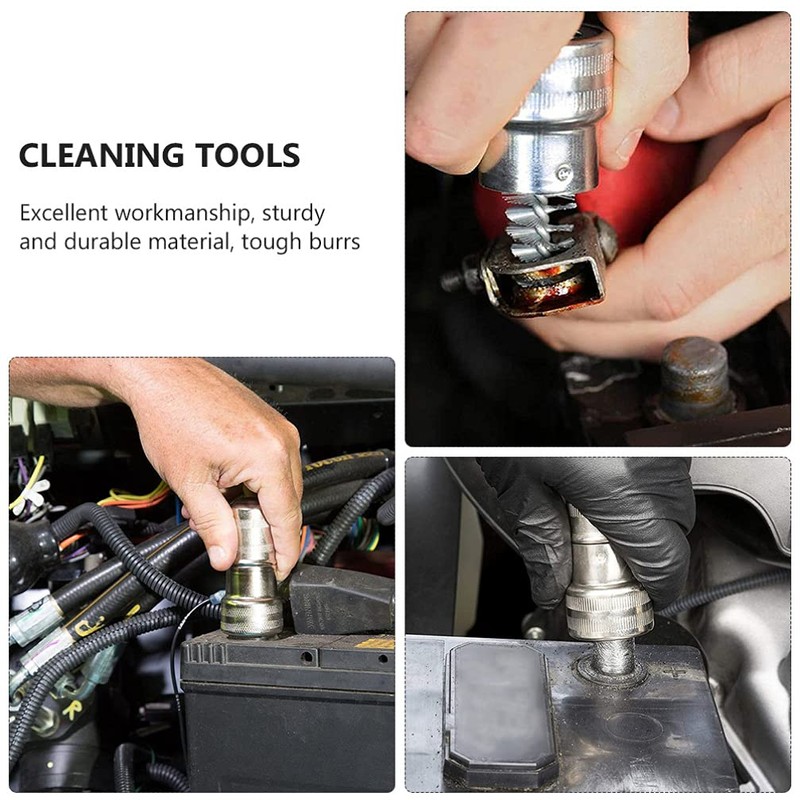 FAVOMOTO 2Pcs Useful Battery Terminal Cleaning Tools Car Battery Post