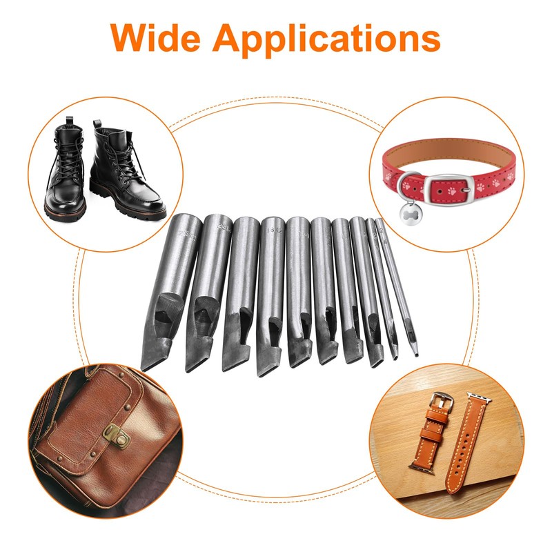 HARFINGTON Leather Oval Hole Punch 16X8mm Belt Hole Puncher Oblong