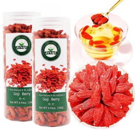 JINQI Dried Goji Berries Gou qi 枸杞 9.87oz/280g (4.93oz/140g*2) Ningxia New Red Wolfberry, Holiday Gifts, Tea Gifts, Can be Eaten Dry/Make Water/Make Wine/Make Soup