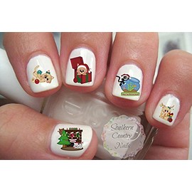 Holiday Christmas Cat Nail Art Decals