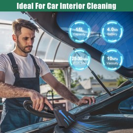 HYCHIKA 18V Cordless Shop Wet Dry vacuums, 4 Gallon Wet and Dry Vacuum Cleaner with Blower, Portable Cordless Vac with 4.0Ah Battery and Charger, for Car Home Garage Boat Outdoor