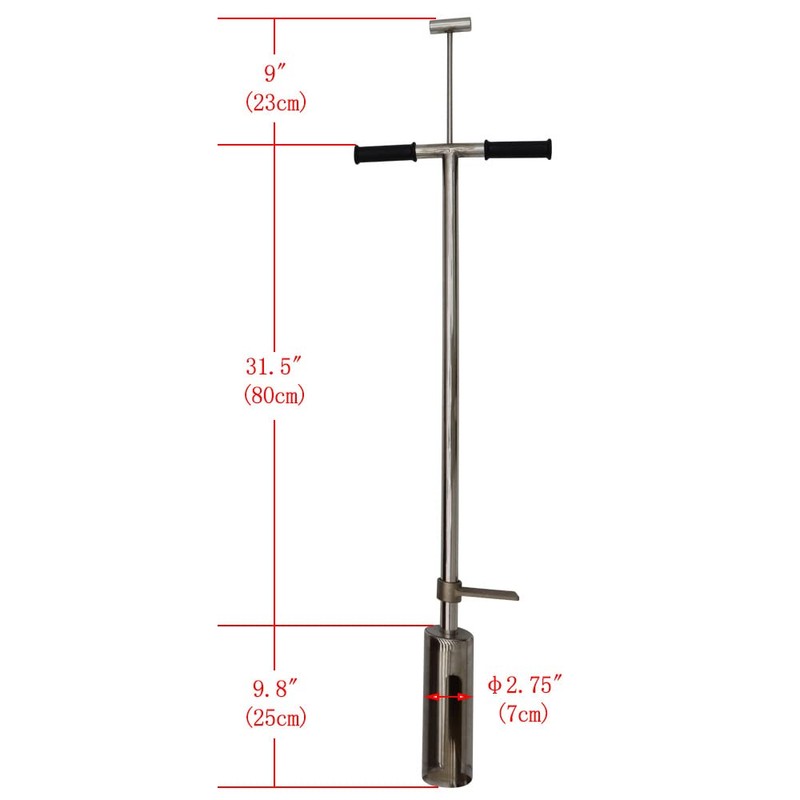 INTBUYING 40'' Soil Sampler Probe 2.7''Dia Probe with 9.8inch Sample