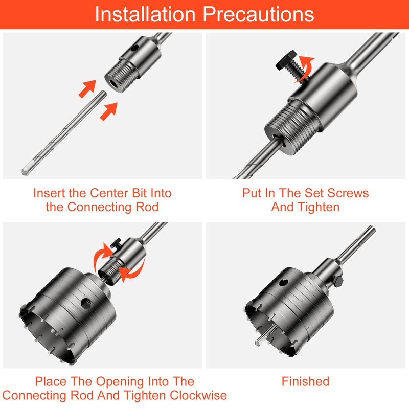WinGluge Hollow Drill Bit Set 68 mm, with SDS Plus