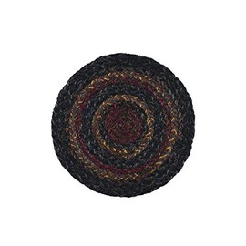 IHF Home Decor | Slate Premium Braided Collection | Primitive, Rustic, Country, Farmhouse Style | Jute/Cotton | 30 Days Risk Free | Accent Rug/Door Mat | Brown, Black, Tan | 4" Coasters