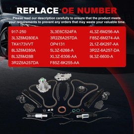 Timing Chain Kit Oil Water Pump 5.4L Fit for Expedition 2005-2008, For F150 04-08, For F250 Super Duty 05-08, For F350 Super Duty 05-08, For Navigator 05-08, For Mark LT 2006 2007 with Cover Gasket