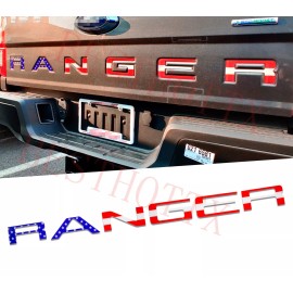 auto pro 0.1 in ABS Tailgate Insert Letters fits 2019-2023 Ford Ranger (Color Flag)