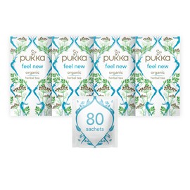 Pukka Herbs | Feel New Organic Herbal Tea | Fennel, Cardamon and Turmeric | Perfect For Feeling Good | 4 packs | 80 Sachets
