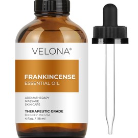 velona Frankincense Essential Oil - 4 oz | Therapeutic Grade 100% Pure and Natural | for Aromatherapy Diffuser, Massage, Skincare, Haircare, Soapmaking | Undiluted and Multipurpose in Glass Bottle