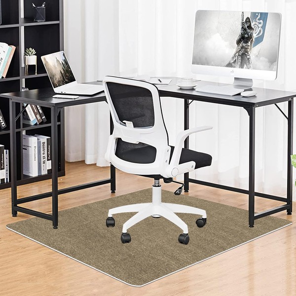 HUIJIE Chair Mat, Floor Protection Mat, 47.2 x 35.4 inches (120 x 90 cm), Chair Mat, Anti-Slip, PVC Mat, Thickness 0.2 inches (4 mm), Silent Sound Absorption, Washable Cut, Multi-functional, Tatami