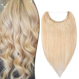 18" One Piece Wire in Real Human Hair Extensions #24 Natural Blonde (65g)