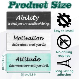 Inspirational Wall Decor for Office, Ability Sign Motivational Wall Decor with Sayings, Acrylic Inspirational Wall Art, Positive Wall Signs for Office Work