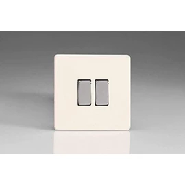 Varilight Primed Ready to Paint Flat Plate Screwless 2 Gang 2-Way 10 Amp Light Switch