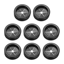 PATIKIL 1" Drill Hole Rubber Grommets, 8Pcs Desk Grommet Cable Grommet Hole Cover Cord Organizer for Office Home Table Countertop, Black