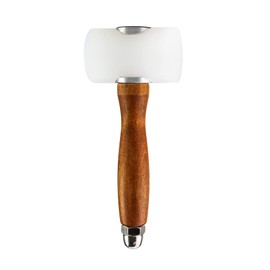 QWORK® Leather Carving Hammer Nylon Hammer T-shape Wooden Hammer with Wooden Handle for Leather Crafting Leather Craft Tool