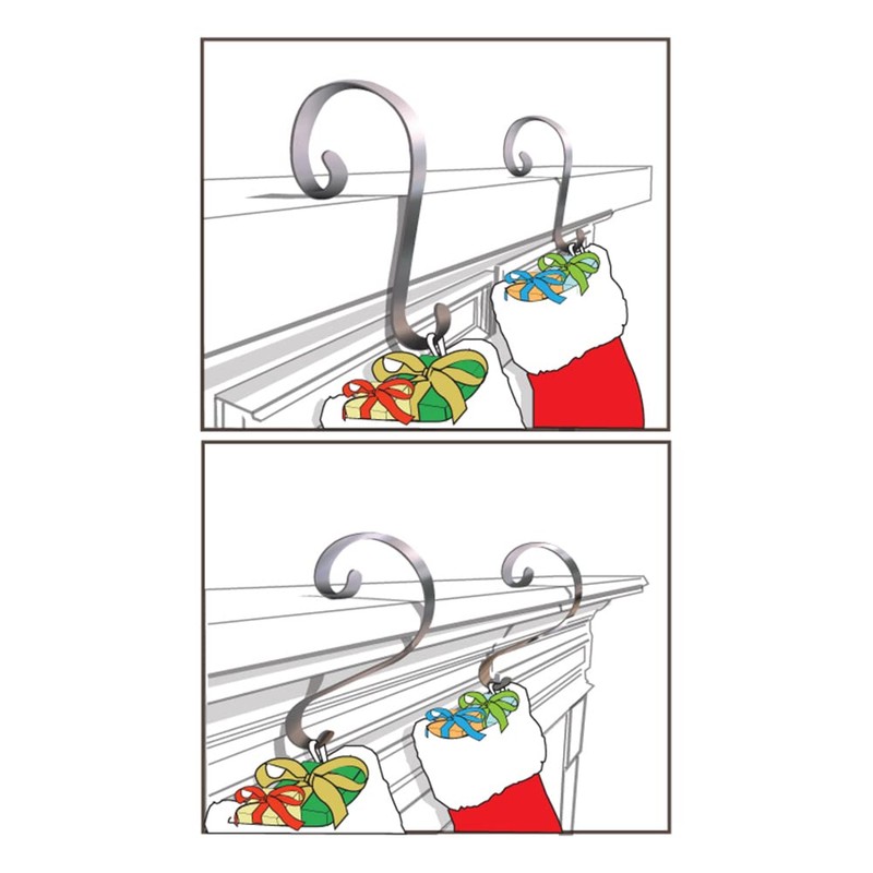 Stocking Scrolls® Stocking Hanger- 2 Pack (Matte Black) - fits