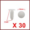 HEROFFIX 30Pcs White Plastic Rivets Splash Guard Fastener Push Type