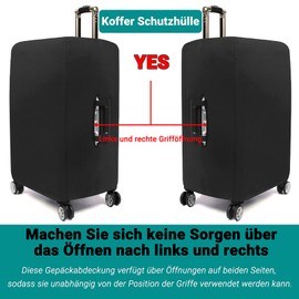 Suitcase Protective Cover, Travel Suitcase Protective Cover for 22-26 Inch Pack Protector, Washable Luggage Cover, Elastic Suitcase Cover, Protector for Suitcases, Travel Luggage, Black (Black, M