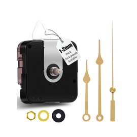 DEEWISH 12888 DIY Quartz Wall Clock Movement Set, Silent Mechanism Replacement Parts, Total Shaft Length 12.4 mm (31/64 Inch) (B-Golden Hands)